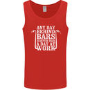 Behind Bars Motorcycle Motorbike Biker Mens Vest Tank Top Red