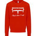 Behind Bars That's How I Roll Cycling Bike Mens Sweatshirt Jumper Bright Red