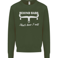 Behind Bars That's How I Roll Cycling Bike Mens Sweatshirt Jumper Forest Green