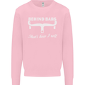 Behind Bars That's How I Roll Cycling Bike Mens Sweatshirt Jumper Light Pink