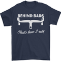 Behind Bars That's How I Roll Cycling Bike Mens T-Shirt Cotton Gildan Navy Blue