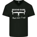 Behind Bars That's How I Roll Cycling Bike Mens V-Neck Cotton T-Shirt Black