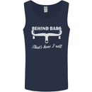 Behind Bars That's How I Roll Cycling Bike Mens Vest Tank Top Navy Blue