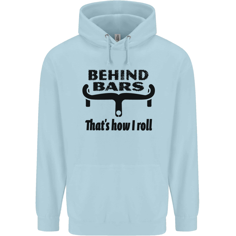Behind Bars That's How I Roll Cycling Childrens Kids Hoodie Light Blue