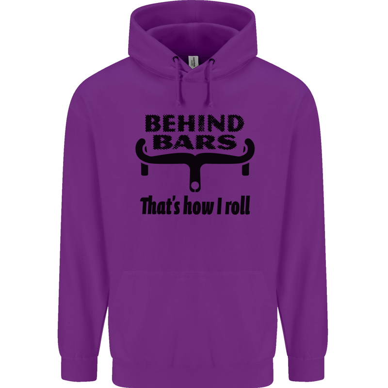 Behind Bars That's How I Roll Cycling Childrens Kids Hoodie Purple
