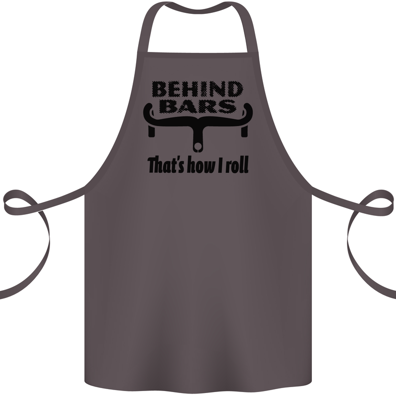 Behind Bars That's How I Roll Cycling Cotton Apron 100% Organic Dark Grey