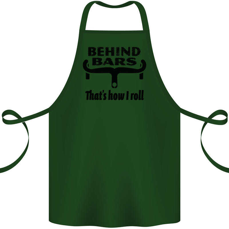 Behind Bars That's How I Roll Cycling Cotton Apron 100% Organic Forest Green