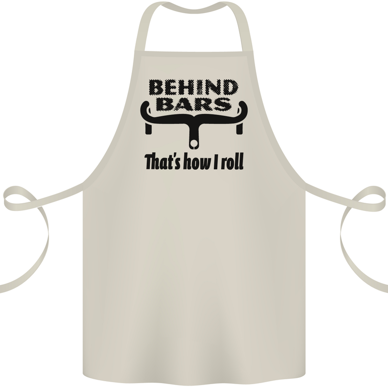 Behind Bars That's How I Roll Cycling Cotton Apron 100% Organic Natural