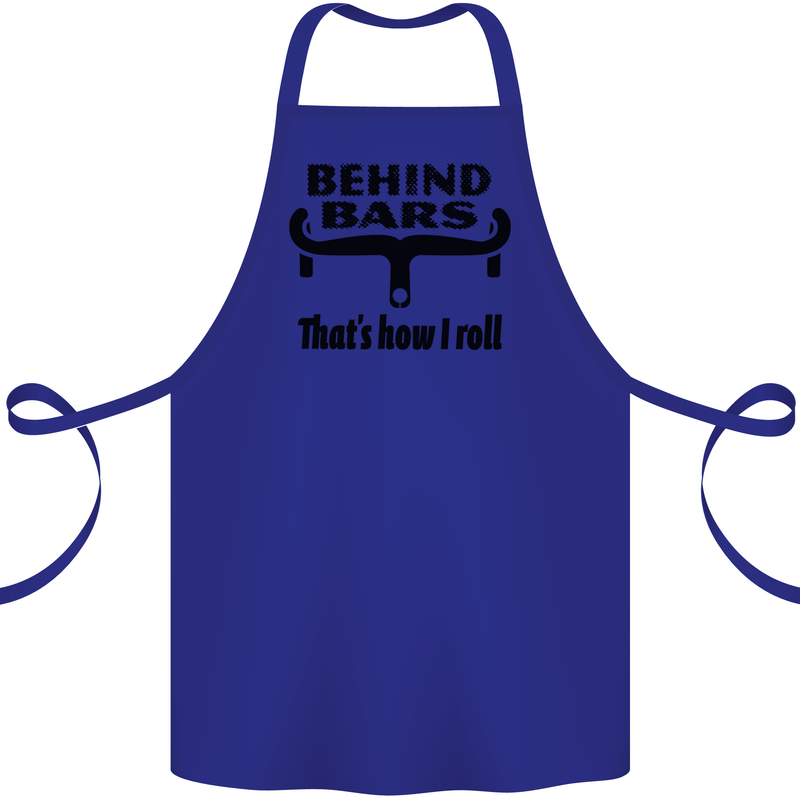 Behind Bars That's How I Roll Cycling Cotton Apron 100% Organic Royal Blue