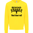 Behind Bars That's How I Roll Cycling Kids Sweatshirt Jumper Yellow