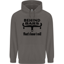 Behind Bars That's How I Roll Cycling Mens 80% Cotton Hoodie Charcoal