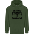 Behind Bars That's How I Roll Cycling Mens 80% Cotton Hoodie Forest Green