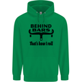 Behind Bars That's How I Roll Cycling Mens 80% Cotton Hoodie Irish Green