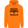Behind Bars That's How I Roll Cycling Mens 80% Cotton Hoodie Orange