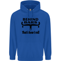 Behind Bars That's How I Roll Cycling Mens 80% Cotton Hoodie Royal Blue