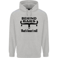 Behind Bars That's How I Roll Cycling Mens 80% Cotton Hoodie Sports Grey