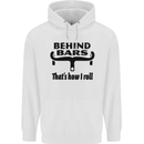 Behind Bars That's How I Roll Cycling Mens 80% Cotton Hoodie White