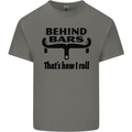 Behind Bars That's How I Roll Cycling Mens Cotton T-Shirt Tee Top Charcoal