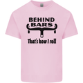 Behind Bars That's How I Roll Cycling Mens Cotton T-Shirt Tee Top Light Pink