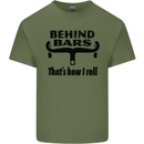 Behind Bars That's How I Roll Cycling Mens Cotton T-Shirt Tee Top Military Green