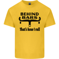Behind Bars That's How I Roll Cycling Mens Cotton T-Shirt Tee Top Yellow