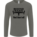 Behind Bars That's How I Roll Cycling Mens Long Sleeve T-Shirt Charcoal