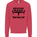 Behind Bars That's How I Roll Cycling Mens Sweatshirt Jumper Heliconia