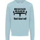 Behind Bars That's How I Roll Cycling Mens Sweatshirt Jumper Light Blue
