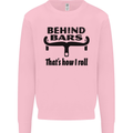 Behind Bars That's How I Roll Cycling Mens Sweatshirt Jumper Light Pink