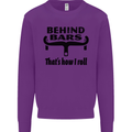 Behind Bars That's How I Roll Cycling Mens Sweatshirt Jumper Purple