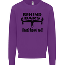 Behind Bars That's How I Roll Cycling Mens Sweatshirt Jumper Purple