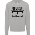 Behind Bars That's How I Roll Cycling Mens Sweatshirt Jumper Sports Grey