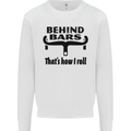 Behind Bars That's How I Roll Cycling Mens Sweatshirt Jumper White