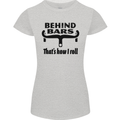 Behind Bars That's How I Roll Cycling Womens Petite Cut T-Shirt Sports Grey