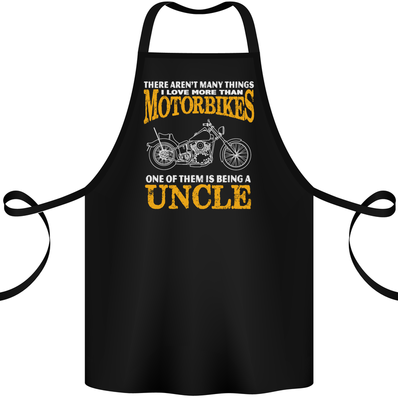Being An Uncle Biker Motorcycle Motorbike Cotton Apron 100% Organic Black