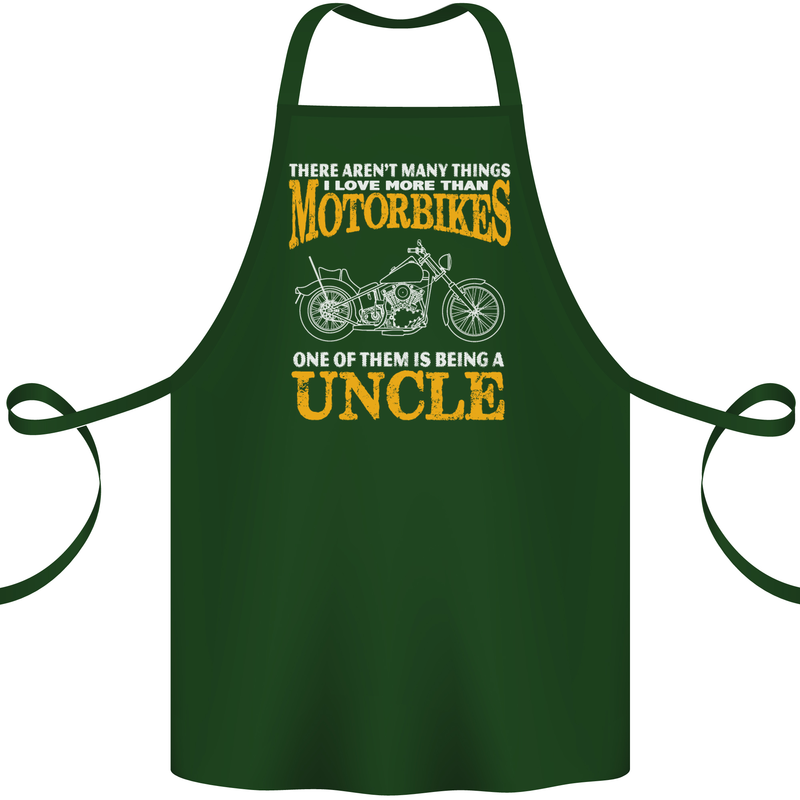 Being An Uncle Biker Motorcycle Motorbike Cotton Apron 100% Organic Forest Green