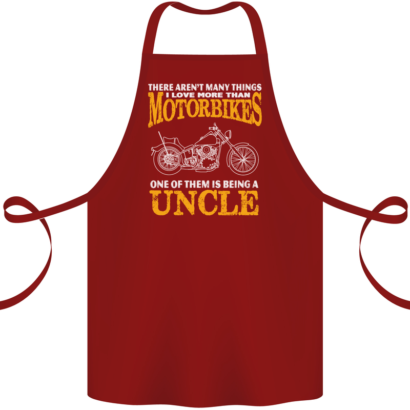 Being An Uncle Biker Motorcycle Motorbike Cotton Apron 100% Organic Maroon