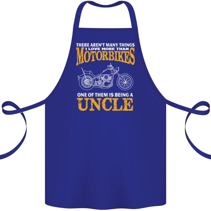 Being An Uncle Biker Motorcycle Motorbike Cotton Apron 100% Organic Royal Blue