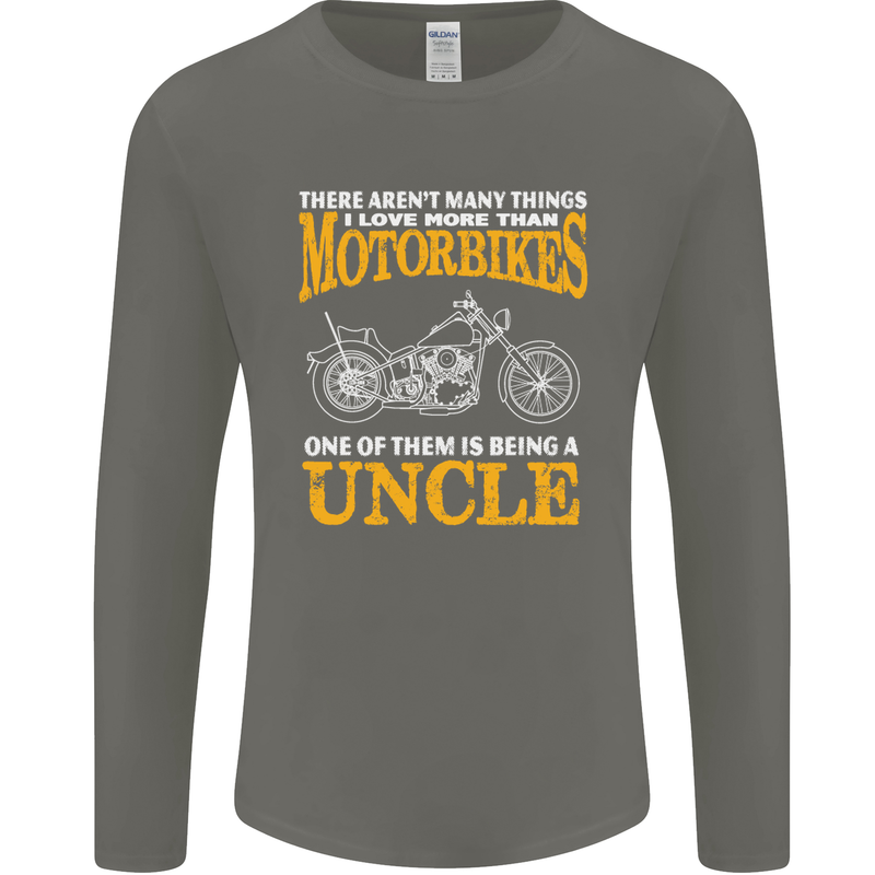 Being An Uncle Biker Motorcycle Motorbike Mens Long Sleeve T-Shirt Charcoal