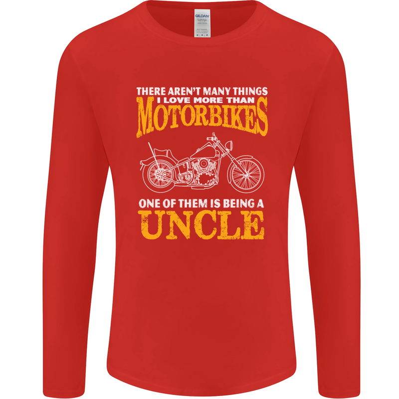 Being An Uncle Biker Motorcycle Motorbike Mens Long Sleeve T-Shirt Red