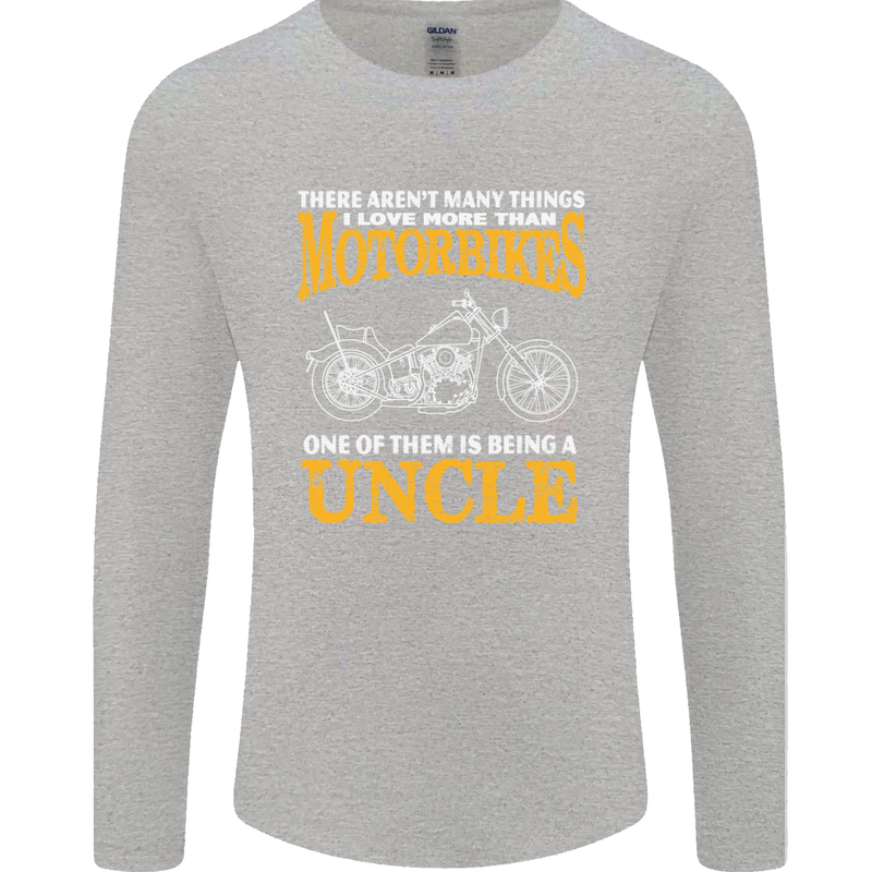 Being An Uncle Biker Motorcycle Motorbike Mens Long Sleeve T-Shirt Sports Grey