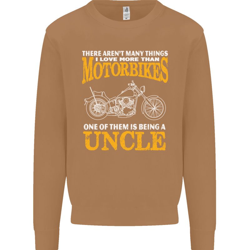 Being An Uncle Biker Motorcycle Motorbike Mens Sweatshirt Jumper Caramel Latte