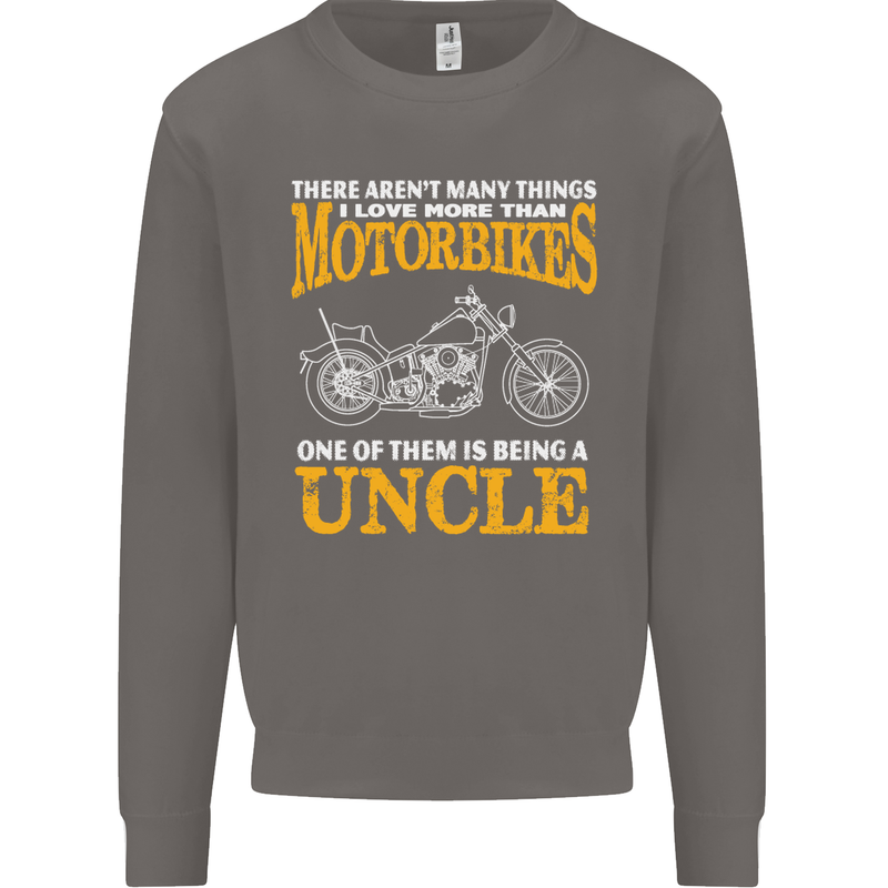 Being An Uncle Biker Motorcycle Motorbike Mens Sweatshirt Jumper Charcoal