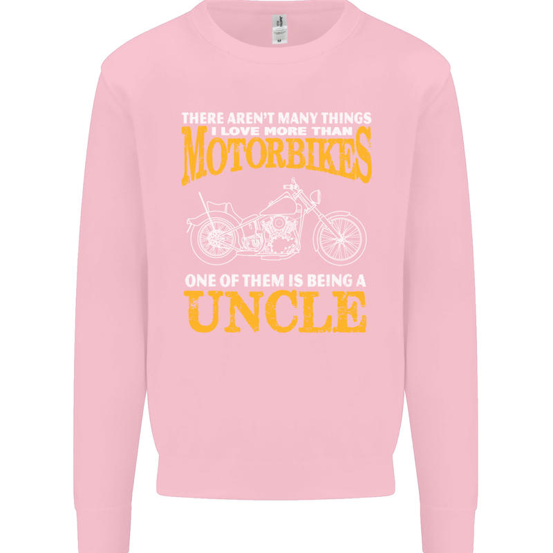Being An Uncle Biker Motorcycle Motorbike Mens Sweatshirt Jumper Light Pink