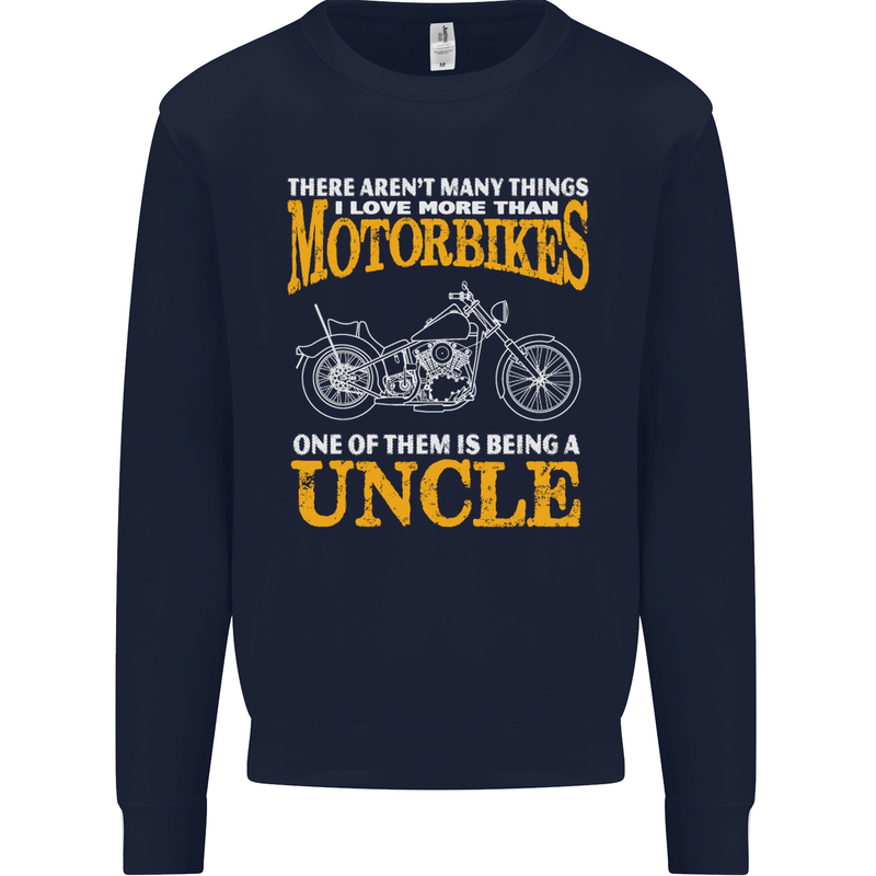 Being An Uncle Biker Motorcycle Motorbike Mens Sweatshirt Jumper Navy Blue