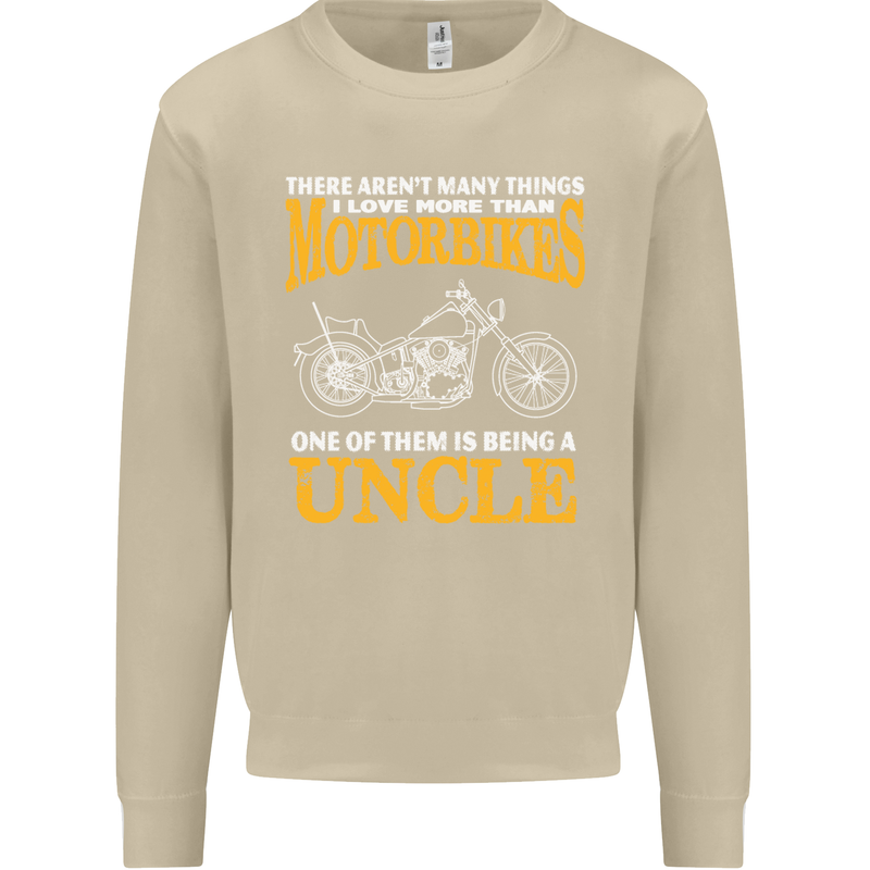 Being An Uncle Biker Motorcycle Motorbike Mens Sweatshirt Jumper Sand