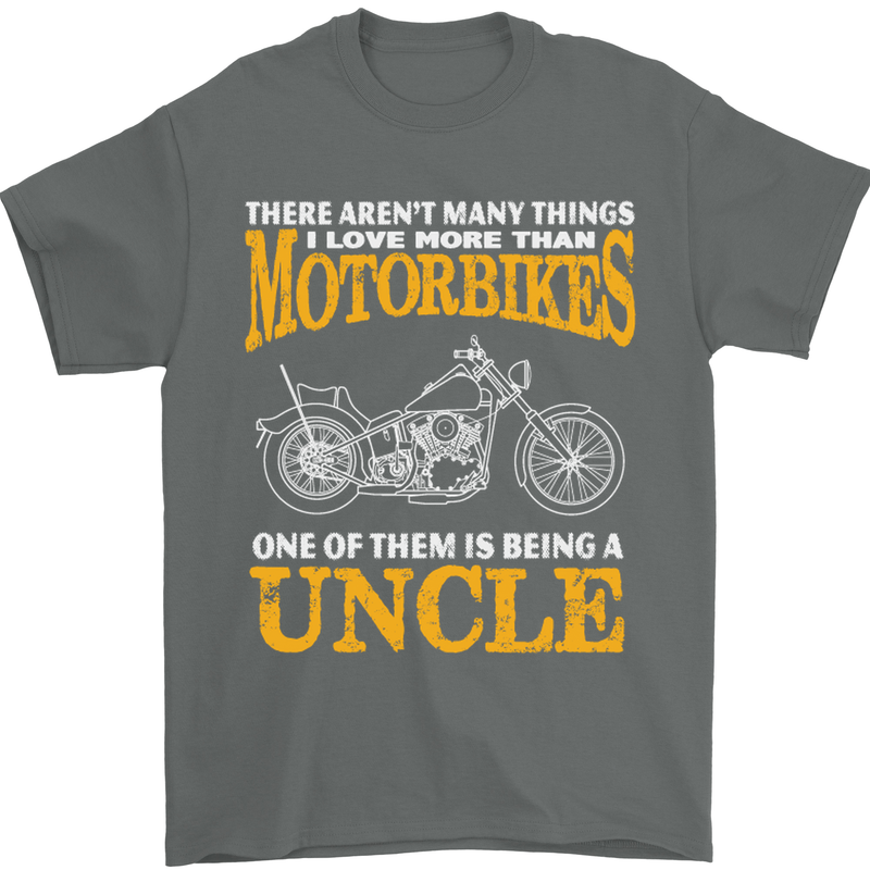 Being An Uncle Biker Motorcycle Motorbike Mens T-Shirt Cotton Gildan Charcoal