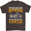 Being An Uncle Biker Motorcycle Motorbike Mens T-Shirt Cotton Gildan Dark Chocolate