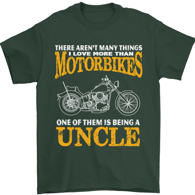 Being An Uncle Biker Motorcycle Motorbike Mens T-Shirt Cotton Gildan Forest Green