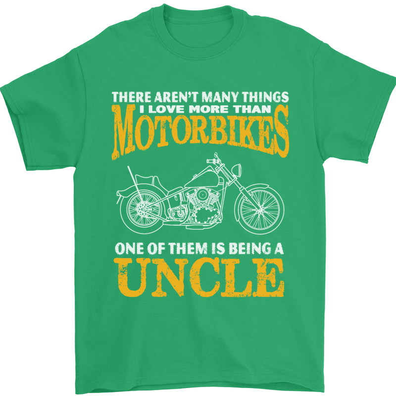 Being An Uncle Biker Motorcycle Motorbike Mens T-Shirt Cotton Gildan Irish Green